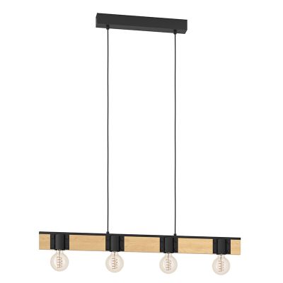 Lampe de table marronne en bois, Angela