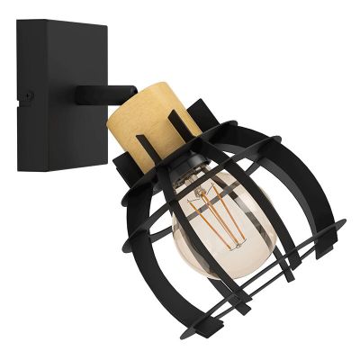 Spot mural noir en aluminium, Redouan