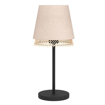 Lampe de table beige en tissu, Ruby, avec interrupteur