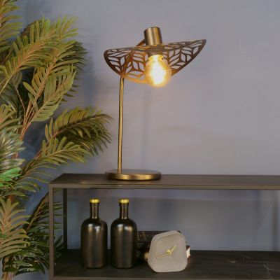 Lampe de table bronze en acier, Suraj, avec interrupteur