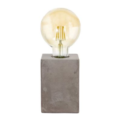 Lampe de table en céramique grise, Dylano, avec interrupteur