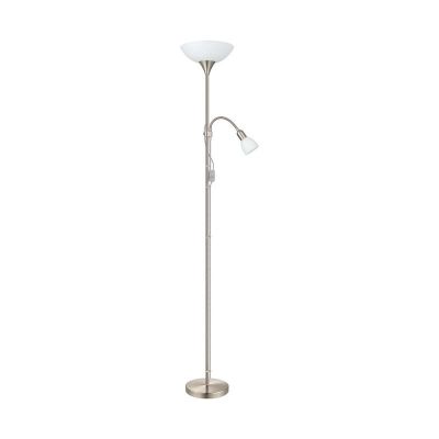 Lampadaire liseuse nickel en plastique, Burgo, avec interrupteur