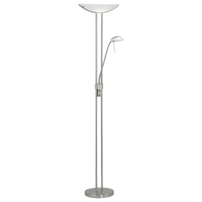 Lampadaire liseuse nickel en verre, Brava, avec interrupteur