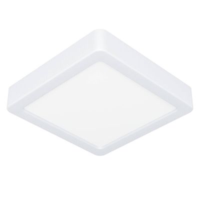 Lampe plafond blanche en plastique, Geraldo, 11W, 3000K LED