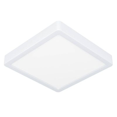 Lampe plafond blanche en plastique, Geraldo, 17W, 3000K LED