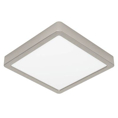 Lampe plafond nickel en plastique, Geraldo, 17W, 3000K LED