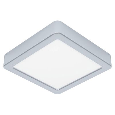 Plafonnier salle de bain chromé en plastique, Geraldo, 11W, 3000K LED, IP44
