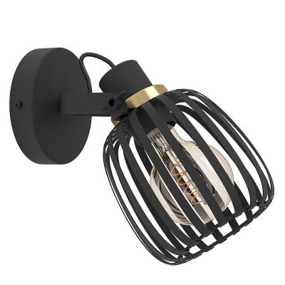 Spot mural noir en acier, Giovanni