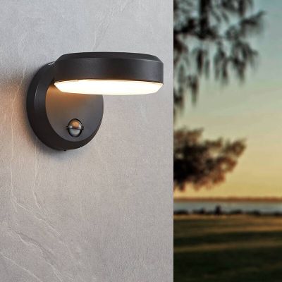 Applique extérieur avec détecteur de mouvement noire en plastique, Gabriella, 3,6W, 3000K LED, IP44
