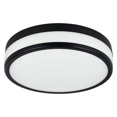 Plafonnier salle de bain noir en verre, Jacco, 5,7W, 3000K LED, IP44
