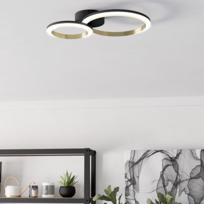 Plafonnier laiton en plastique, Conrad, 12W, 4000K LED, gradable en 3 étapes