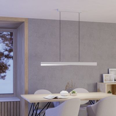 Suspension connectée blanche en plastique, Birkan, 19W, RGBW LED, avec télécommande