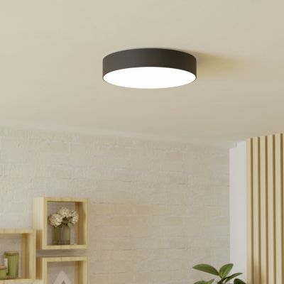 Plafonnier connecté noir en plastique, Germen, 15W, RGBW LED, avec télécommande