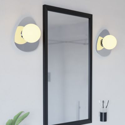 Applique murale chromée en acier, Cornee, 4,2W, 2700K LED, IP44