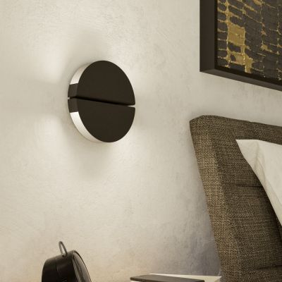 Applique murale noire en acier inoxydable, Patricius, 4,5W, white switch LED, IP44