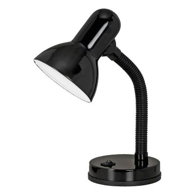 Lampe de bureau noire en plastique, Granza, avec interrupteur