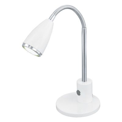 Lampe de table blanche en métal, Said, avec interrupteur