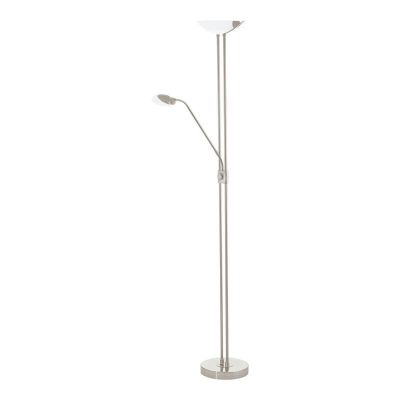 Lampadaire liseuse nickel en verre, Brava, 20W, 3000K LED, avec interrupteur