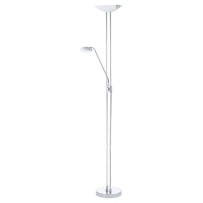 Lampadaire liseuse chromé en verre, Brava, 20W, 3000K LED, avec interrupteur