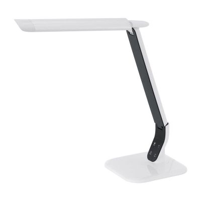 Lampe de bureau blanche en plastique, Ilias, 6W, 5000K LED, avec variateur tactile