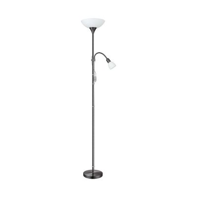 Lampadaire liseuse nickel en plastique, Burgo, avec interrupteur