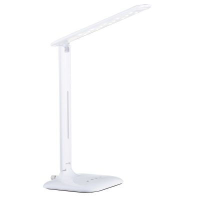 Lampe de bureau blanche en plastique, Ayman, 3W, blanc chaud à froid réglable LED, avec variateur tactile