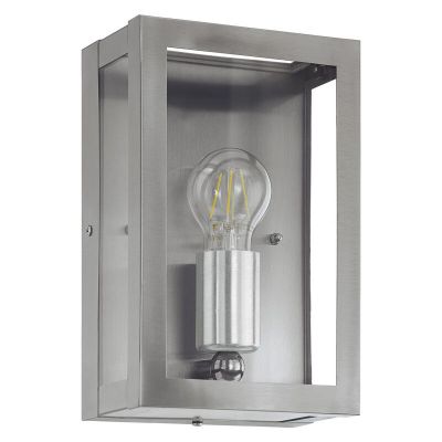 Luminaire extérieur argenté en acier inoxydable, Alihan, IP44