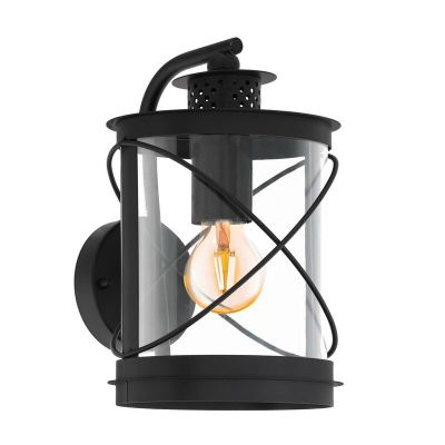 Luminaire extérieur noir en plastique, Alisia, IP44