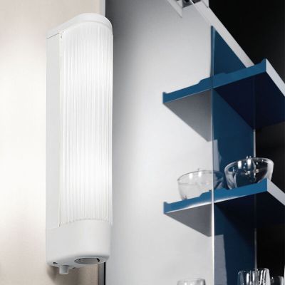 Éclairage miroir blanc en verre, Amrita, avec interrupteur