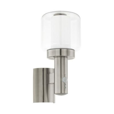 Applique extérieur avec détecteur de mouvement argentée en verre, Anco, IP44