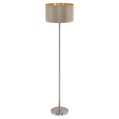 Lampadaire doré en tissu, Terme, avec interrupteur