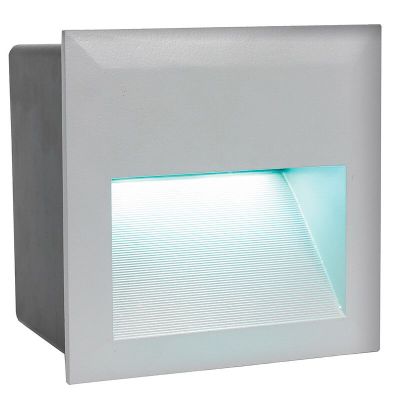 Applique d'extérieur encastrable argentée en aluminium, Anke, IP65