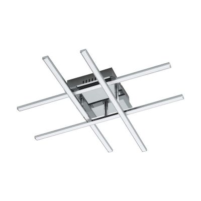 Plafonnier chromé en acier, Arantxa, 24W, 3000K LED