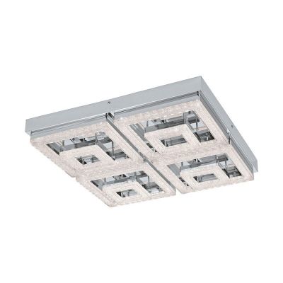 Plafonnier chromé en plastique, Arjo, 48W, 3000K LED