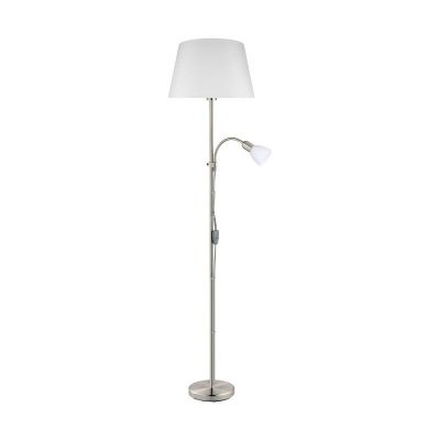 Lampadaire liseuse nickel en tissu, Arris, avec interrupteur