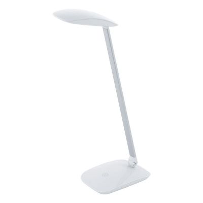 Lampe de bureau blanche en plastique, Arslan, 5W, 4000K LED, avec variateur tactile