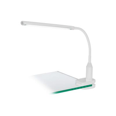 Lampe à pince blanche en plastique, Brennan, 4W, 4000K LED, avec interrupteur
