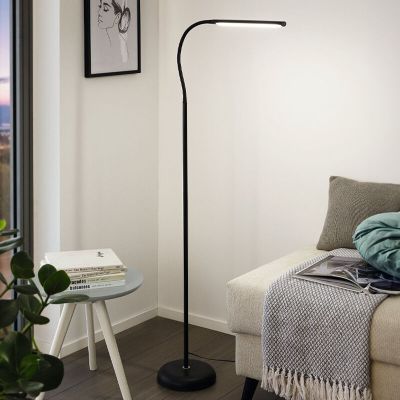 Lampadaire noir en plastique, Brennan, 5W, 4000K LED, avec variateur tactile