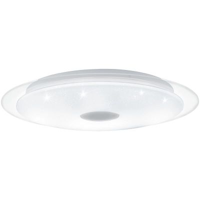 Lampe plafond transparente en acier, Dunya, 36W, couleur réglable LED