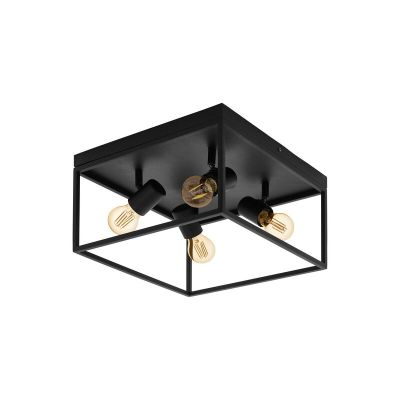Lampe plafond noire en acier, Tyrza