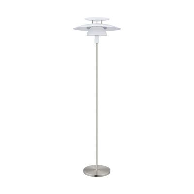 Lampadaire nickel en acier, Lariana, avec interrupteur