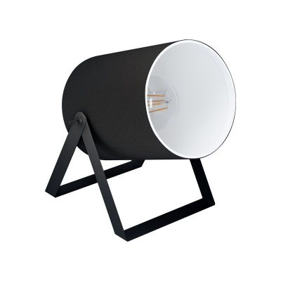 Lampe de table noire en acier, Yvana, avec interrupteur