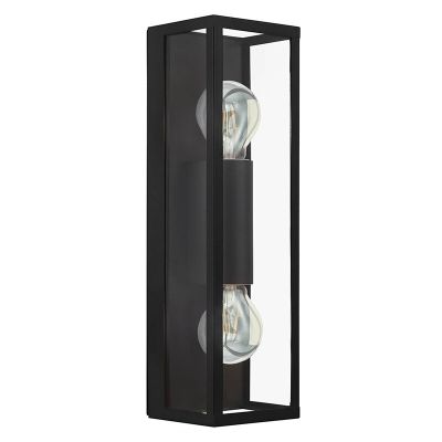 Applique salle de bain noire en verre, Amadou, IP44