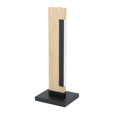Lampe de table en bois marronne, Ludovica, 6W, 3000K LED, avec interrupteur
