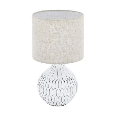 Lampe de table en céramique blanche, Angele, avec interrupteur
