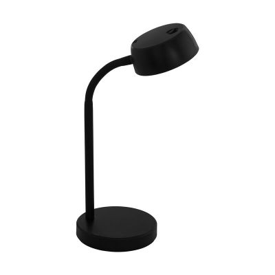 Lampe de table noire en plastique, Annelin, 4W, 3000K LED, avec interrupteur