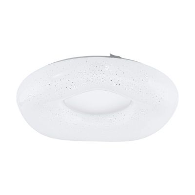 Lampe plafond blanche en acier, Ziya, 18W, couleur réglable LED