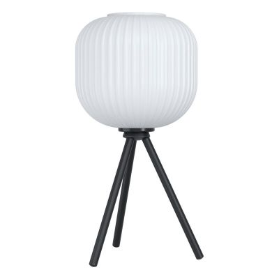 Lampe de table noire en acier, Elvera, avec interrupteur