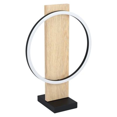 Lampe de table en bois marronne, Annebel, 12W, 3000K LED, avec interrupteur