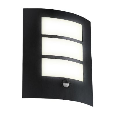 Applique extérieur avec détecteur de mouvement noire en acier, Elyana, IP44